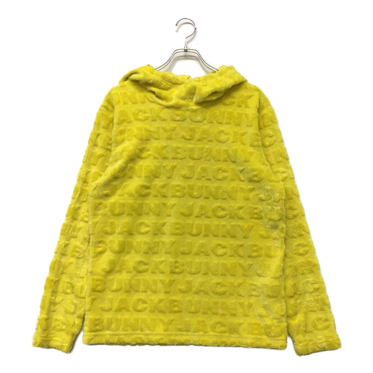 coco 中古【値下げ】 ジャックバニー メンズ パーカー 5(L) イエロー ファー ロゴ総柄 ハイネック レターパックプラス発送可 K1142拍卖