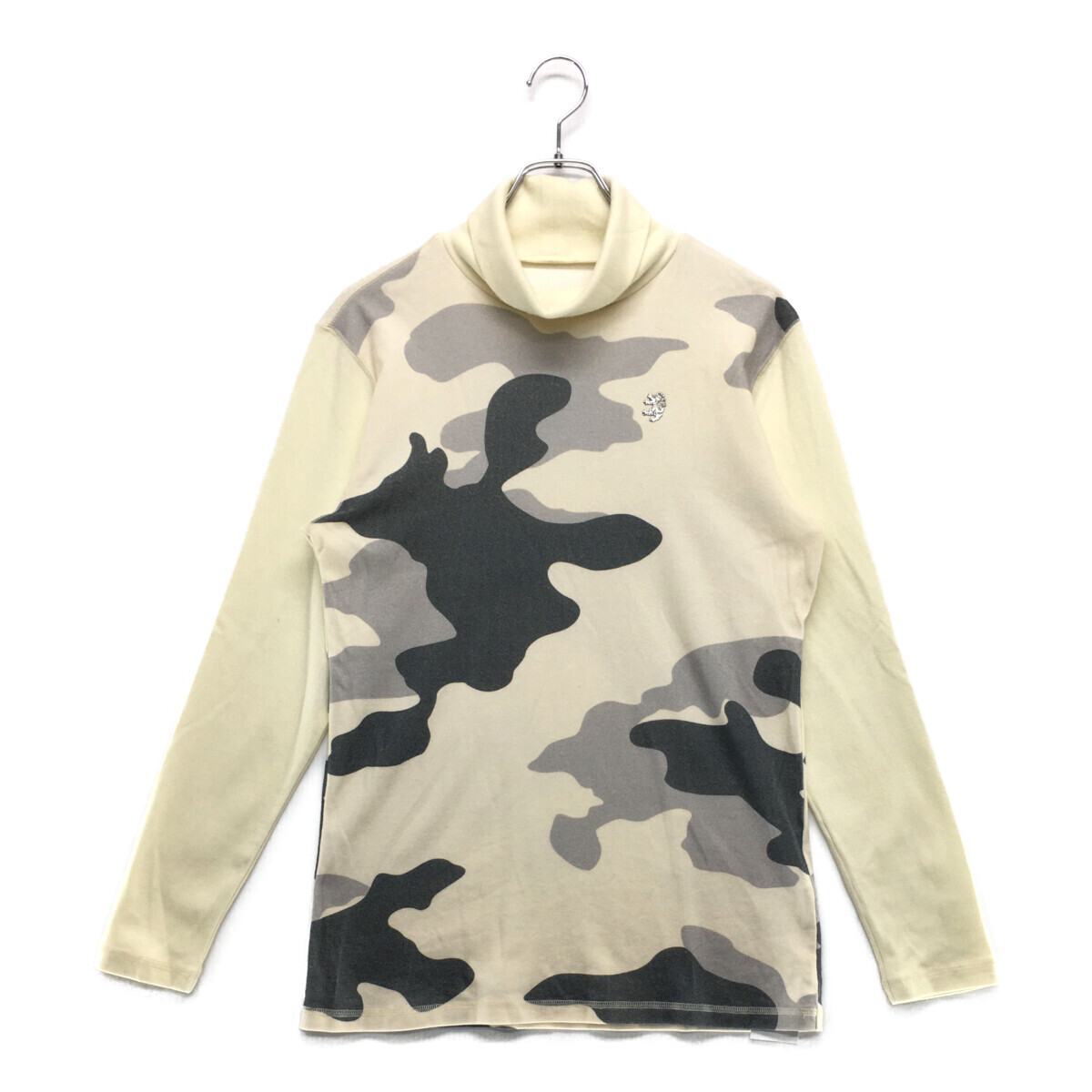 coco 中古【値下げ】 アドミラルゴルフ メンズ 長袖シャツ L 白×グレー タートルネック カモフラ レターパックプラス発送可 111611拍卖