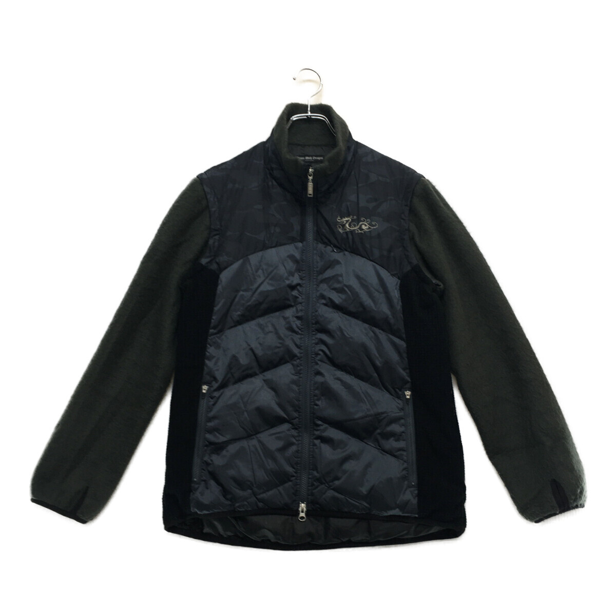 coco 中古【値下げ】 ダンスウィズドラゴン メンズ ダウンジャケット 2(M) グレー系×紺 2WAY 裏地付き カモフラ 111732拍卖