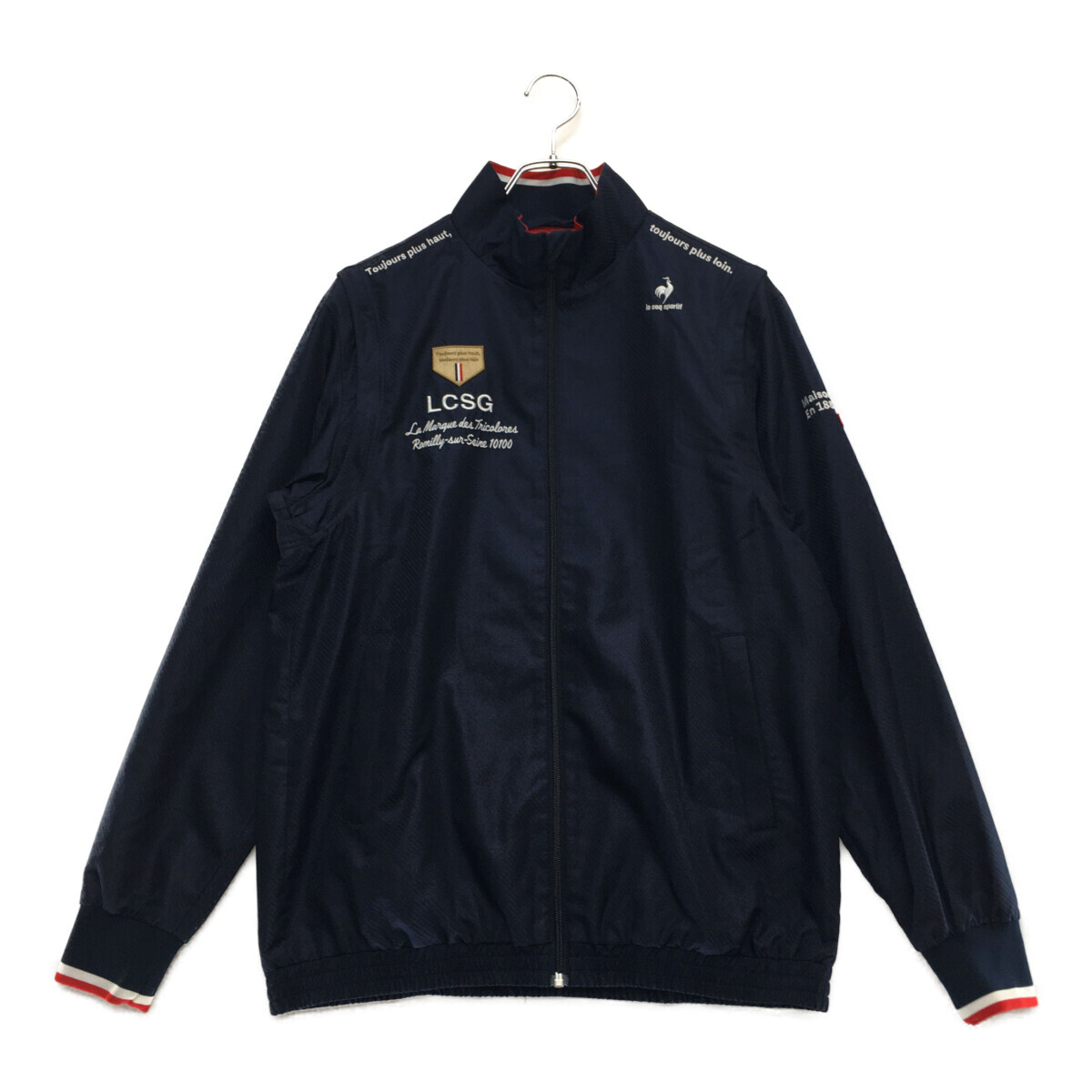 coco 中古【値下げ】 ルコックスポルティフ メンズ フルジップアウター L 紺 メッシュ裏地 2WAY ウインド レターパックプラス発送可 98128拍卖