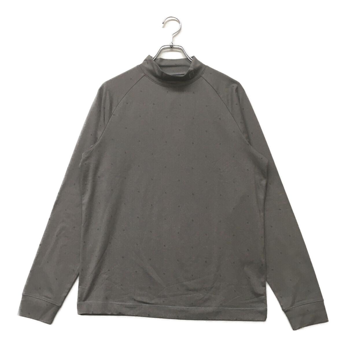 coco 中古【値下げ】フットジョイ FootJoy メンズ 長袖シャツ L グレー ハイネック 裏微起毛 総柄 レターパックプラス発送可 K5945拍卖