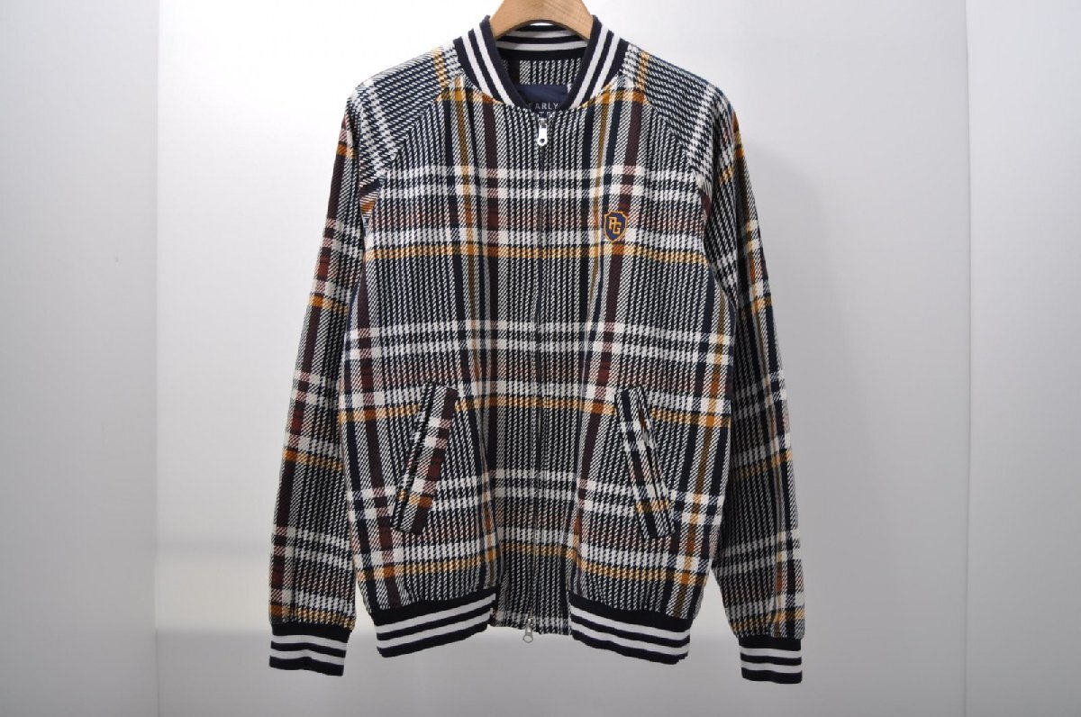 coco 中古【SALE】 パーリーゲイツ メンズ ブルゾン 5(L) 紺×白 長袖ダブルジップ メッシュ裏地レターパックプラス発送可 86136拍卖