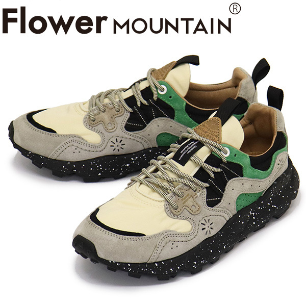 Flower MOUNTAIN(フラワーマウンテン) FM63093 YAMANO3 スニーカー Beige/Green FM004 41-約26.0cm拍卖