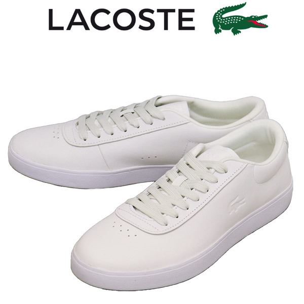 LACOSTE (ラコステ) SMA0065 Baseshot Evo Leather Sneakers ベースショット エボ レザースニーカー 21Gホワイトxホワイト LC389 UK8-約26.拍卖