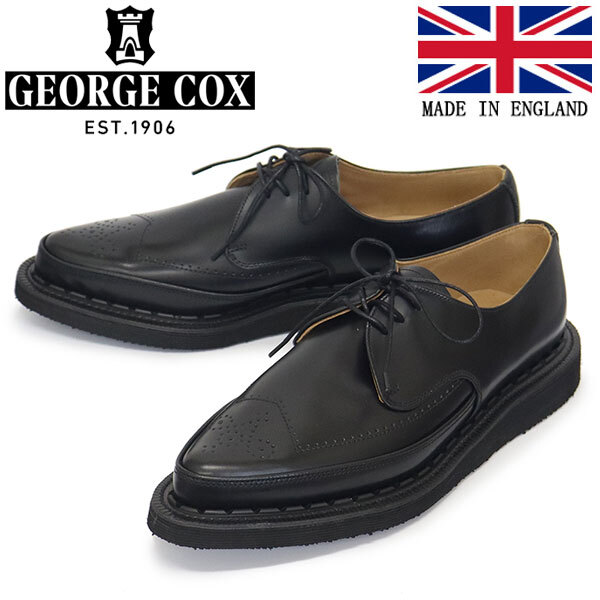 GEORGE COX (ジョージコックス) STRUMMER GIBSON 10635 EVAソール レザーシューズ 040 BLACK UK9-約28.0cm拍卖