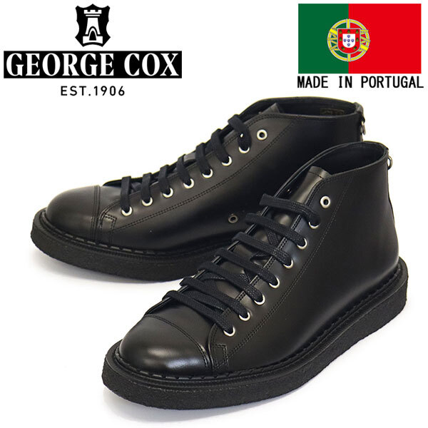 GEORGE COX (ジョージコックス) UTILITY MONKEY BOOT ラバーソール レザーシューズ 040 BLACK UK9-約28.0cm拍卖
