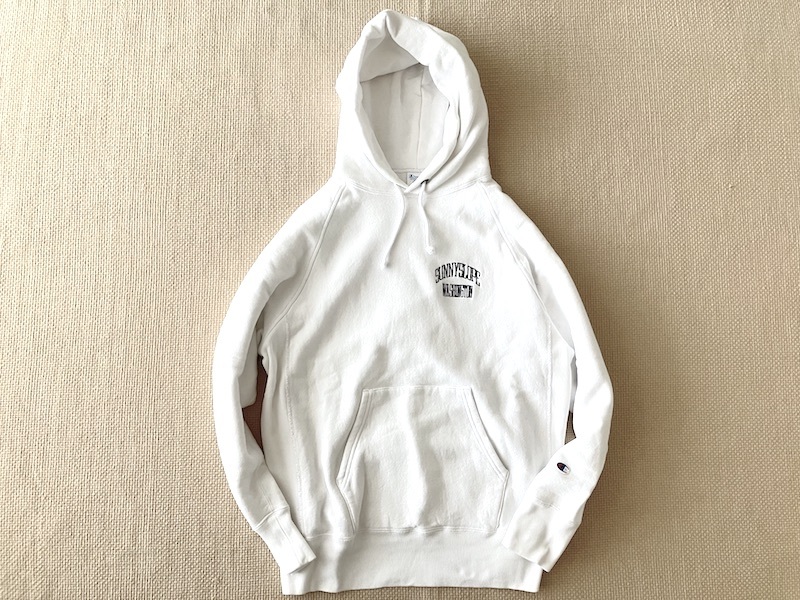 即決 別注品 復刻 青タグ XLサイズ 白 Champion REVERSE WEAVE ラグラン プルオーバー パーカー SUNNYSLOPE サニースロープ WASHINGTON拍卖