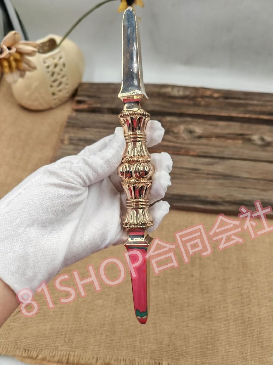 「81SHOP」 独鈷杵 大々型 (長さ24cm) 密教で使われる仏具 密教法具 前具 寺院仏具 手道具 金剛杵拍卖