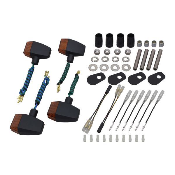 ZRX1200R(2001-2003) 用 クラシカル スリムシャープタイプ ウインカーKIT ブラックボディ/オレンジレンズ|ポッシュフェイス/POSH拍卖
