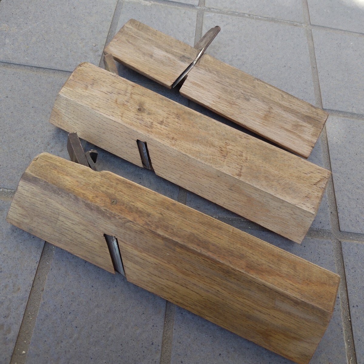 脇取り鉋 3本で!!  大工道具 宮大工用 本職用(中古)拍卖