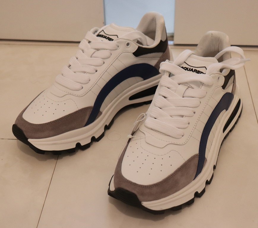 DSQUARED2 ディースクエアード 新品メンズレザースニーカー 43 146300円伊製箱付拍卖