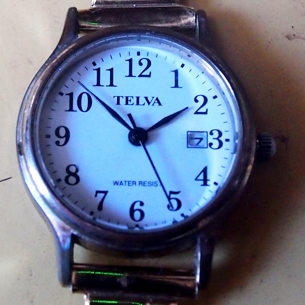 TELVA CREPHA TE-AL243 38BAR防水 中古稼働品 バンド新品拍卖