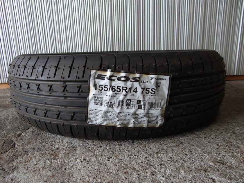 ☆155/65R14 155 65 14 YOKOHAMA ECOS ES31 19年製 1本 中古タイヤ 売り切り☆拍卖