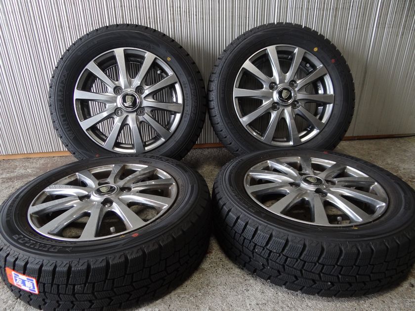 ★155/65R13 73Q 16y DUNLOP WINTERMAXX WM02 MANARAYSPORT マナレイスポーツ 13-4.00B 4/100 オフセット42 中古品★F拍卖