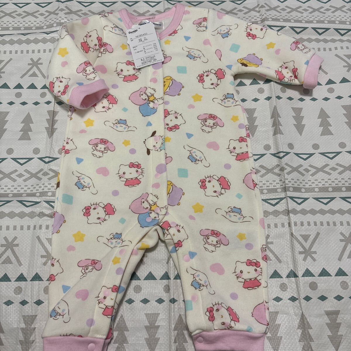 長袖 カバーオール Sanrio キティーちゃん マイメロ しなもろーる 裏起毛 ロンパース拍卖