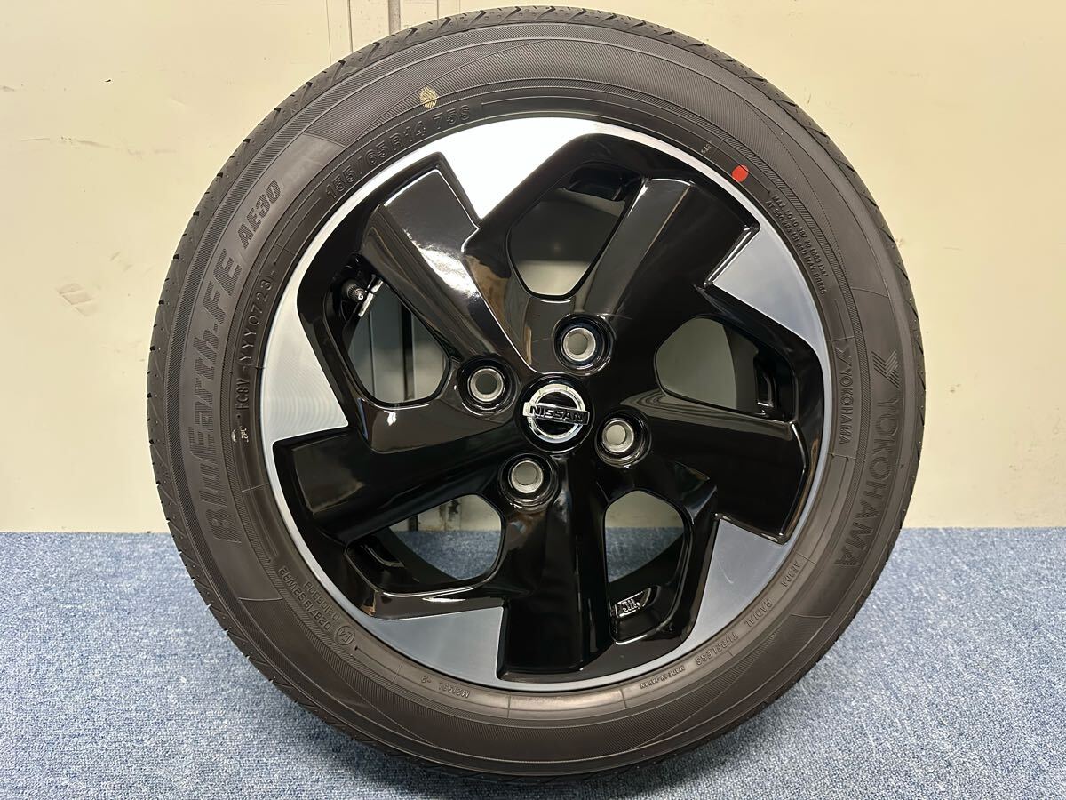 ③ 1本 美品!溝あり!ルークス 純正 ホイール、タイヤセット 155/65R14 14インチ 4.5J off46拍卖