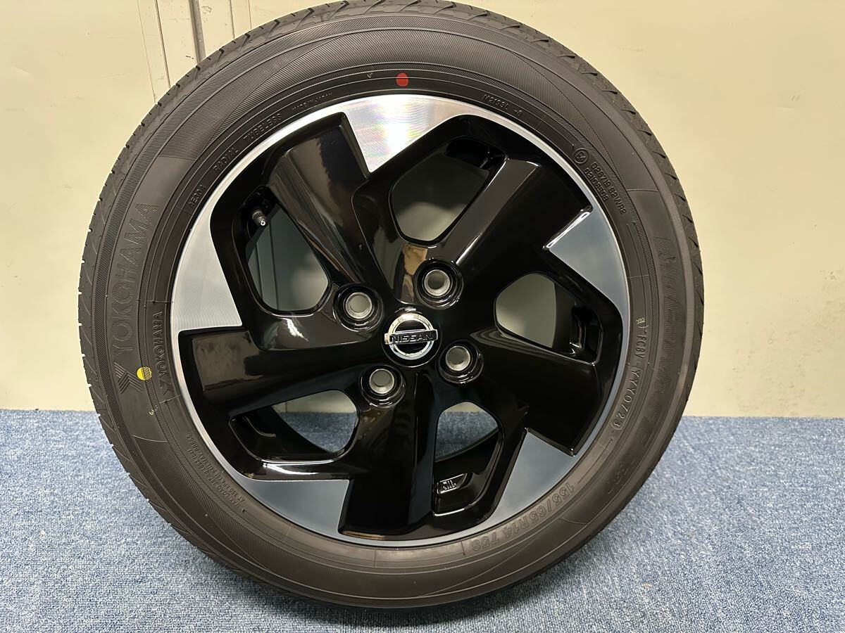 ④ 1本 美品!溝あり!ルークス 純正 ホイール、タイヤセット 155/65R14 14インチ 4.5J off46拍卖