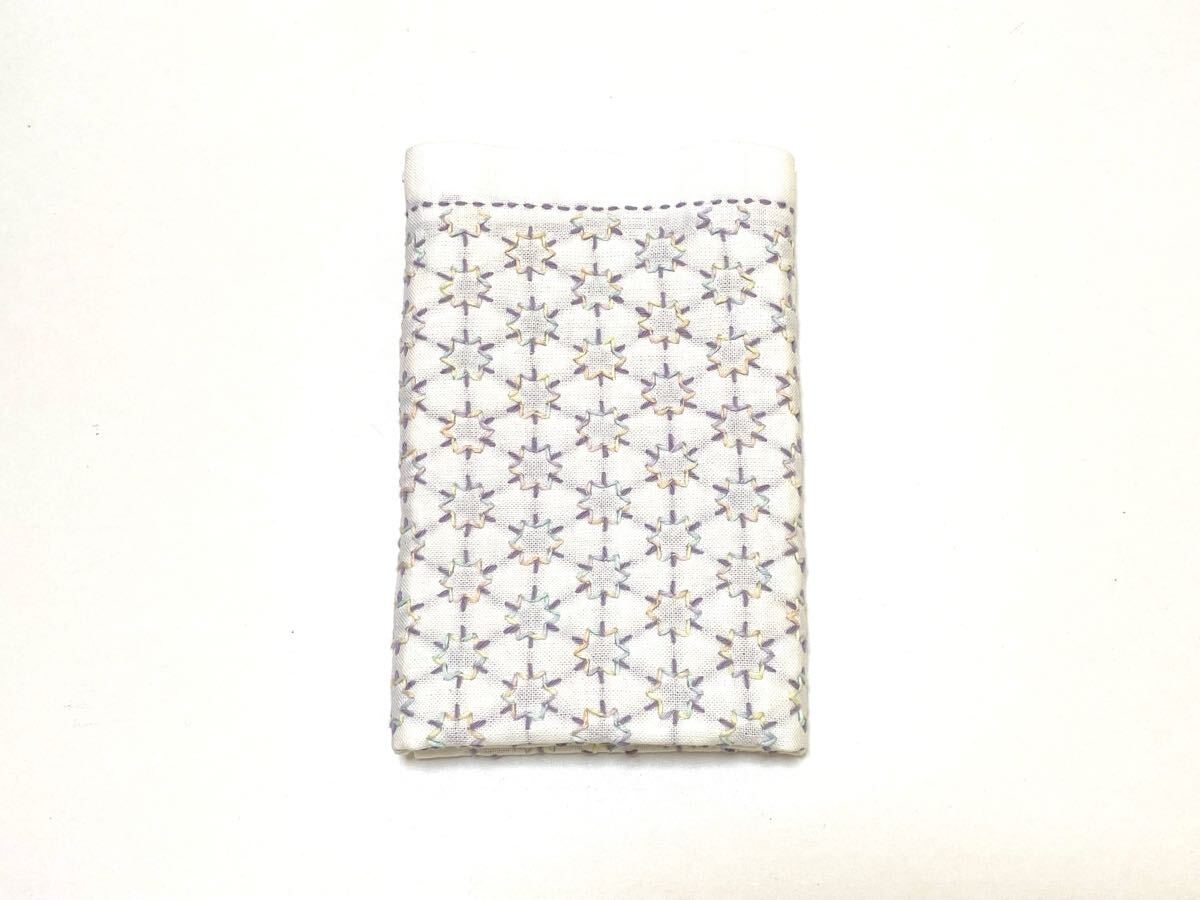 ハンドメイド★刺し子ふきん オリムパス こんぺいとう 紫 グラデーション 32×34cm(974)拍卖