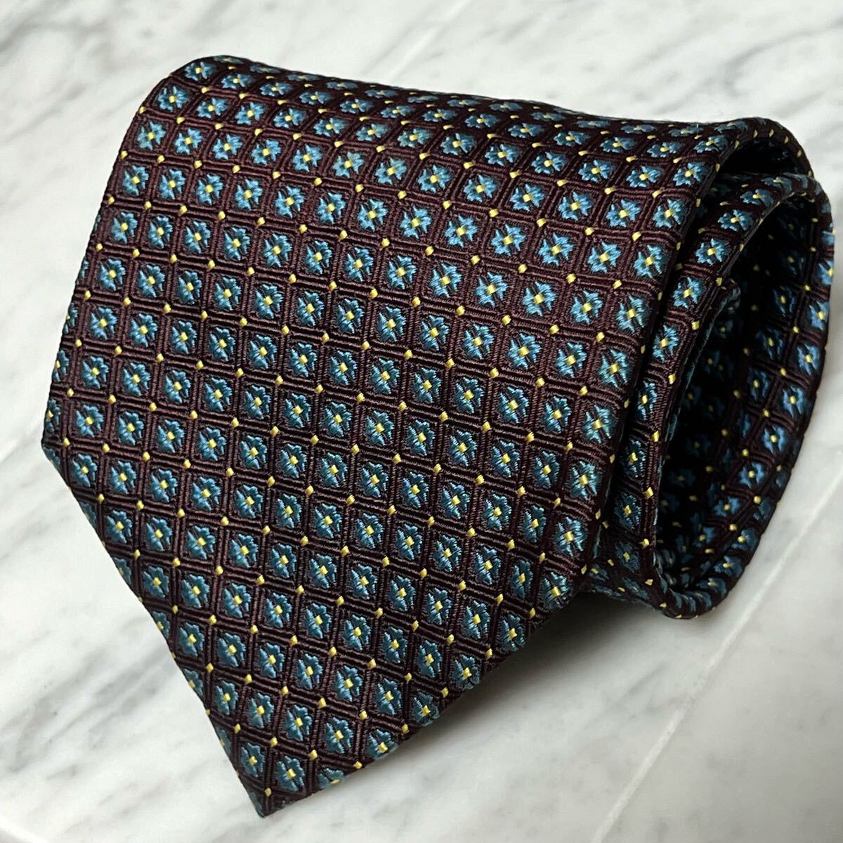 999円~ BOSS ネクタイ ブラウン ブロックチェック柄 総柄 (GREEN B5)拍卖