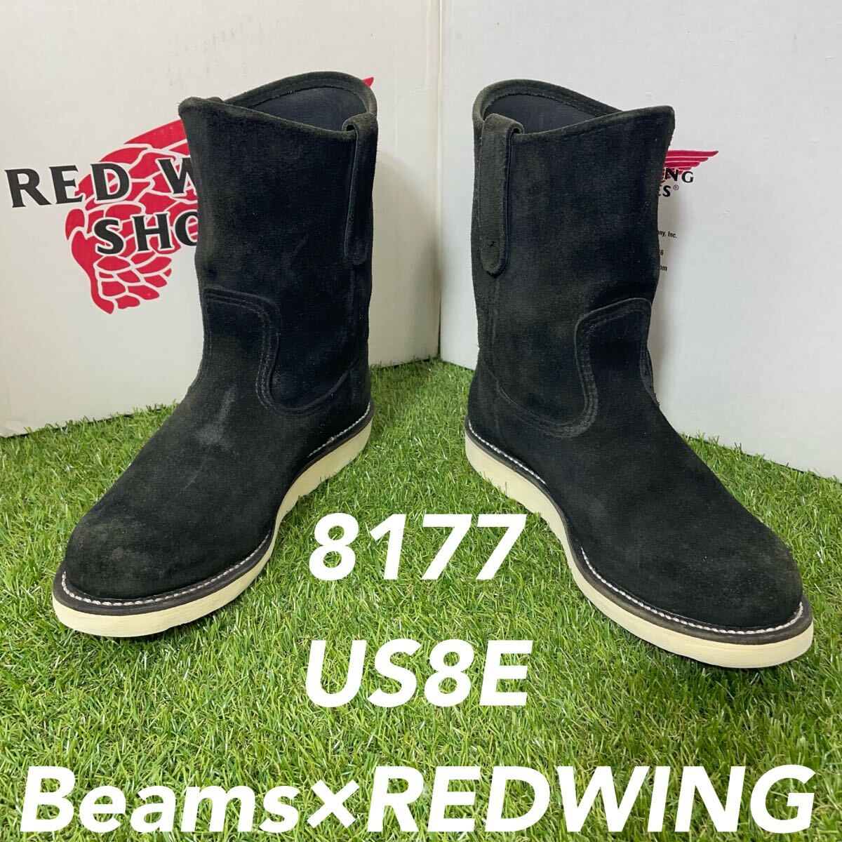 【安心品質0408】箱付8177ビームス入手難レッドウイングRWブーツ王道送料無料 ペコス REDWING スエード拍卖