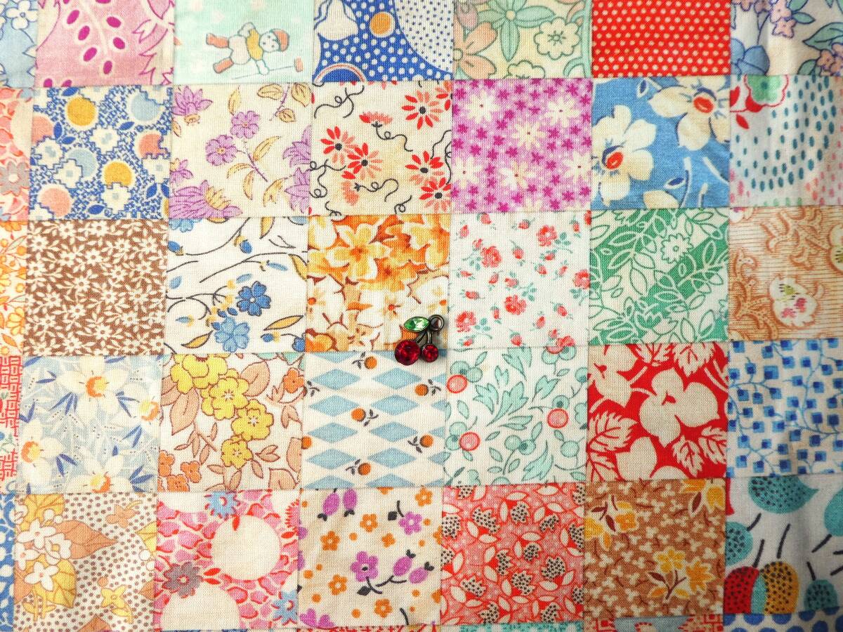 即決★レアUSA30’smoda生地★レトロフラワーフィードサック風パッチ柄拍卖