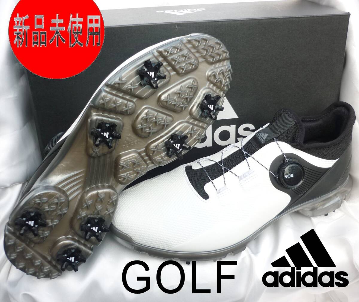 定価17600円新品28cm アディダス ゴルフシューズ ソフトスパイク アルファフレックス21ボア BOA GOLF/ワイド幅拍卖
