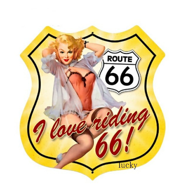 ヴィンテージ レトロ 転写 ステッカー 車 カッティングステッカー シール デカール セクシーピンナップ ガール ROUTE66 バイク 装飾 luk216拍卖