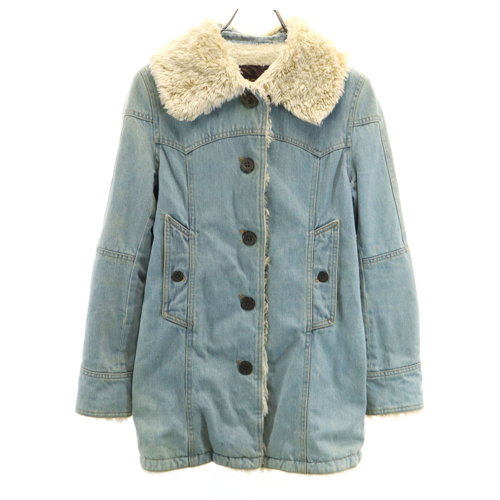 HYSTERICS ヒステリックス 日本製 デニムジャケット FREE アイスブルー 裏ボア レディース拍卖