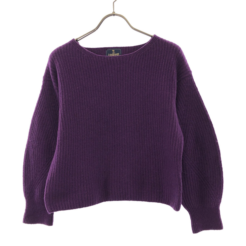 B:MING by BEAMS ビーミングバイビームス HAMILTON LAMBSWOOL ウールブレンド 長袖 ショート丈 セーター パープル ニット レディース拍卖