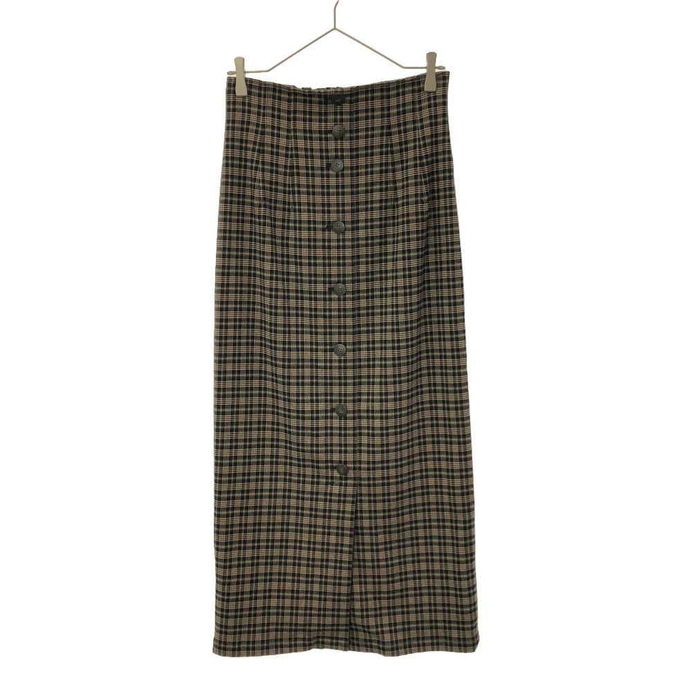 SNIDEL スナイデル チェック柄 マキシ丈 ペンシルスカート 1 ベージュ×ブラック SWFS185103 レディース拍卖