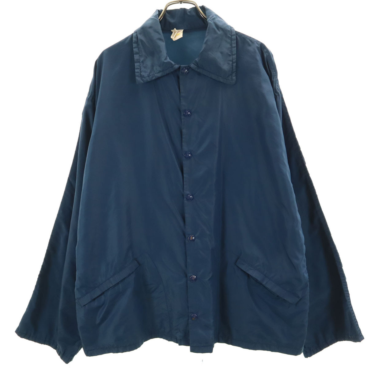 RUSSELL ATHLETIC ラッセルアスレチック 70s ヴィンテージ USA製 金タグ ナイロンジャケット L ブルー コーチジャケット メンズ拍卖