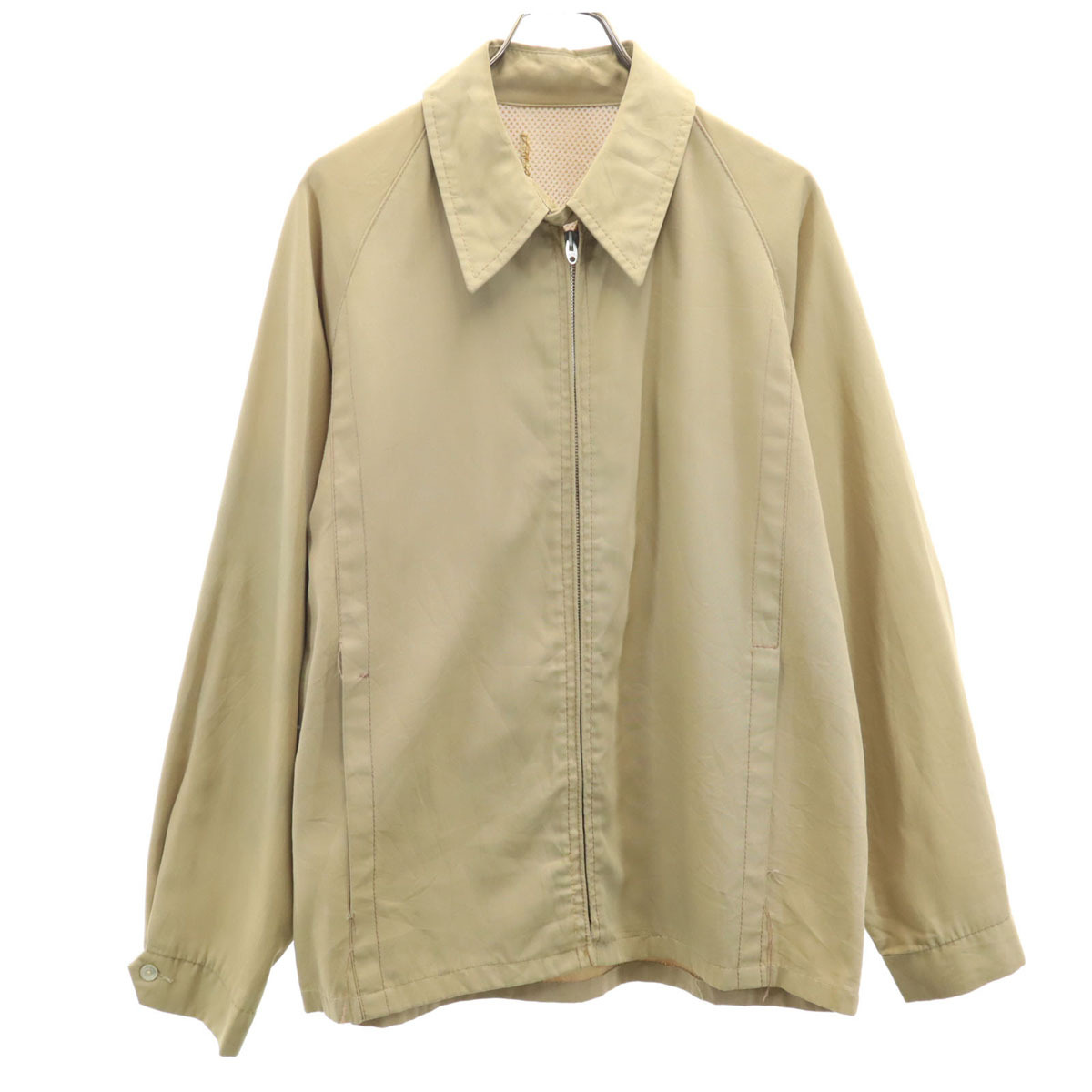 VINTAGE ヴィンテージ 50s 60s Lightningジップ ドリズラー ジャケット ベージュ スイングトップ メンズ拍卖