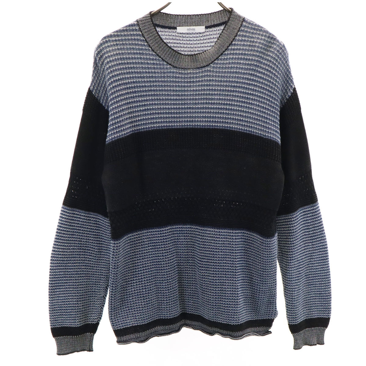 relume JOURNAL STANDARD レリューム ジャーナルスタンダード 長袖 ニット M ブラック セーター メンズ拍卖