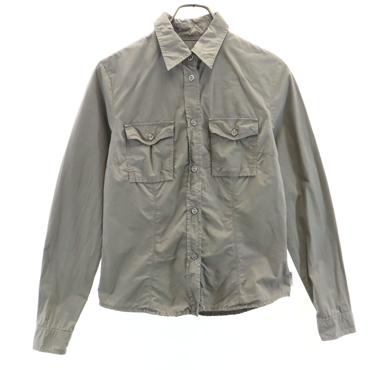 MONCLER モンクレール ハンガリー製 長袖 コットンシャツ S ベージュ レディース拍卖