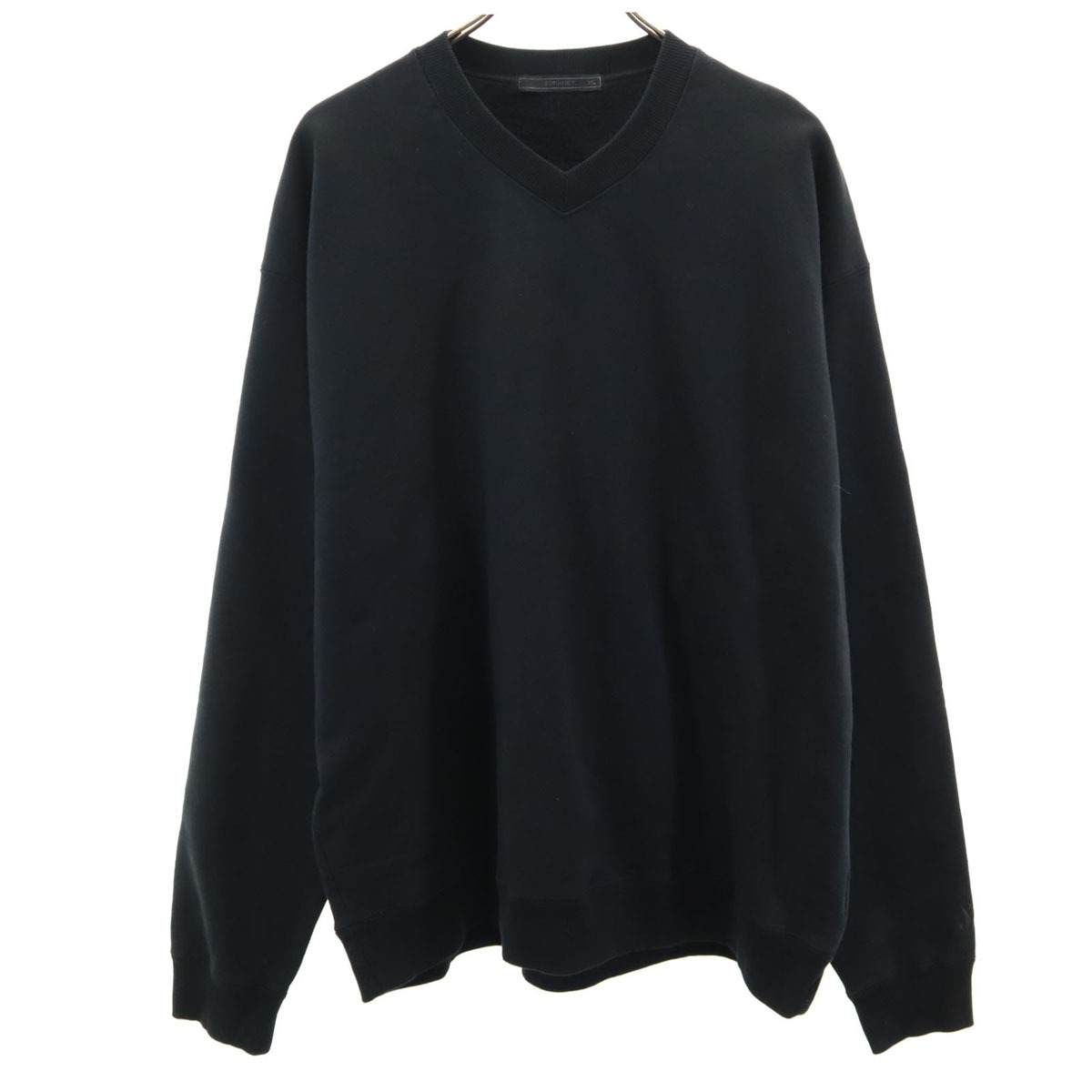 SOPHNET. ソフネット 日本製 長袖 スウェット Vネック トレーナー XL ブラック 裏起毛 メンズ拍卖