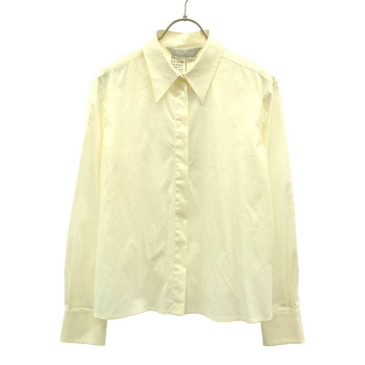 MAX MARA マックスマーラ イタリア製 長袖 シャツ 42 ホワイト ブラウス 未使用 タグ付き レディース拍卖