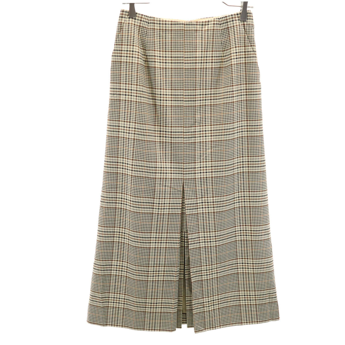 BEAUTY&YOUTH UNITED ARROWS ビューティーアンドユース ユナイテッドアローズ 日本製 チェック柄 ロング丈 タイトスカート M レディース拍卖