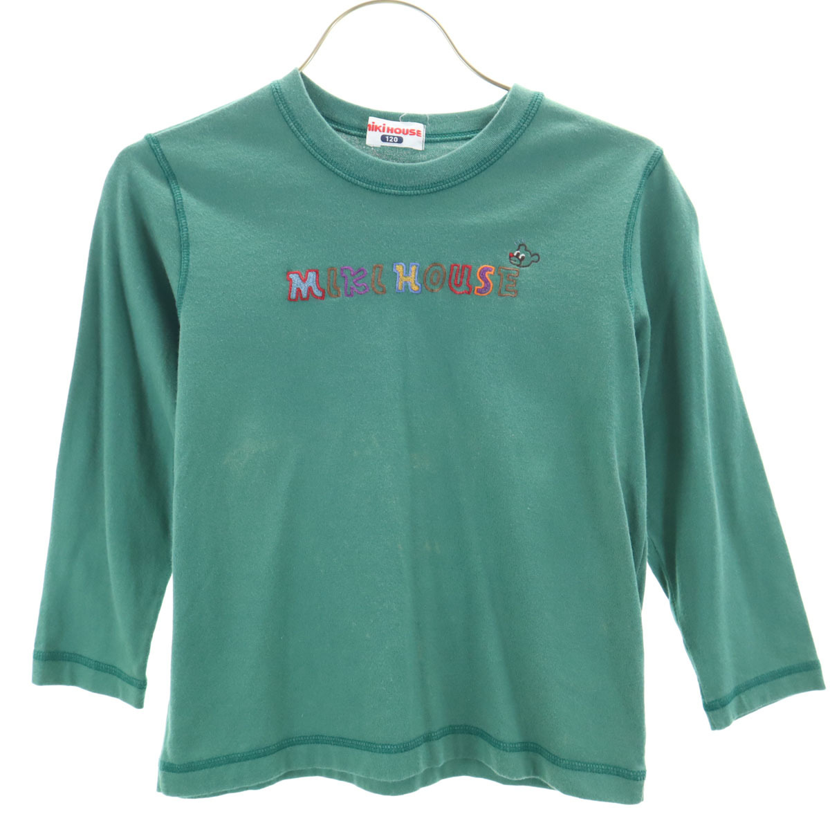 mikihouse ミキハウス 日本製 長袖 Tシャツ 120 グリーン ロンT キッズ拍卖