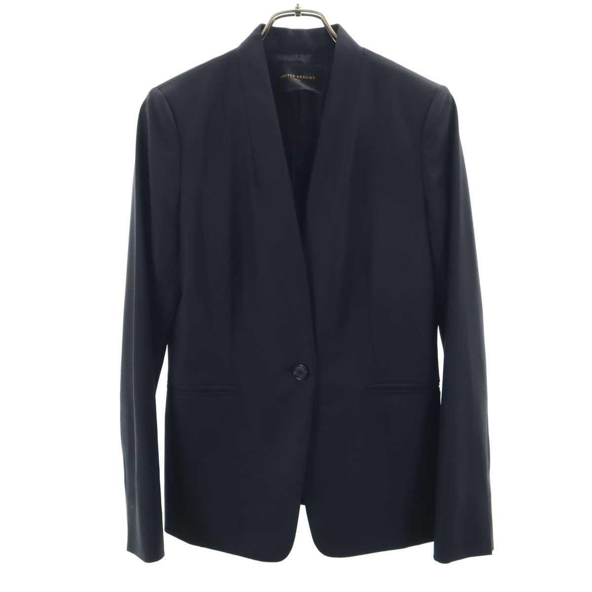 UNITED ARROWS ユナイテッドアローズ 日本製 ジャケット 38 チャコールブラック レディース拍卖