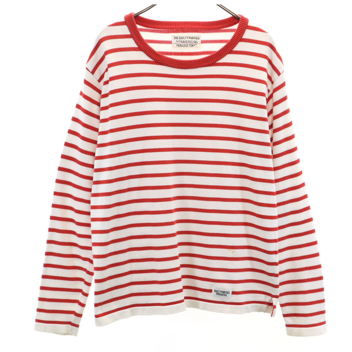 The Guilty Parties ギルティーパーティーズ 日本製 ボーダー柄 長袖 ニット M ホワイト ワコマリア メンズ拍卖