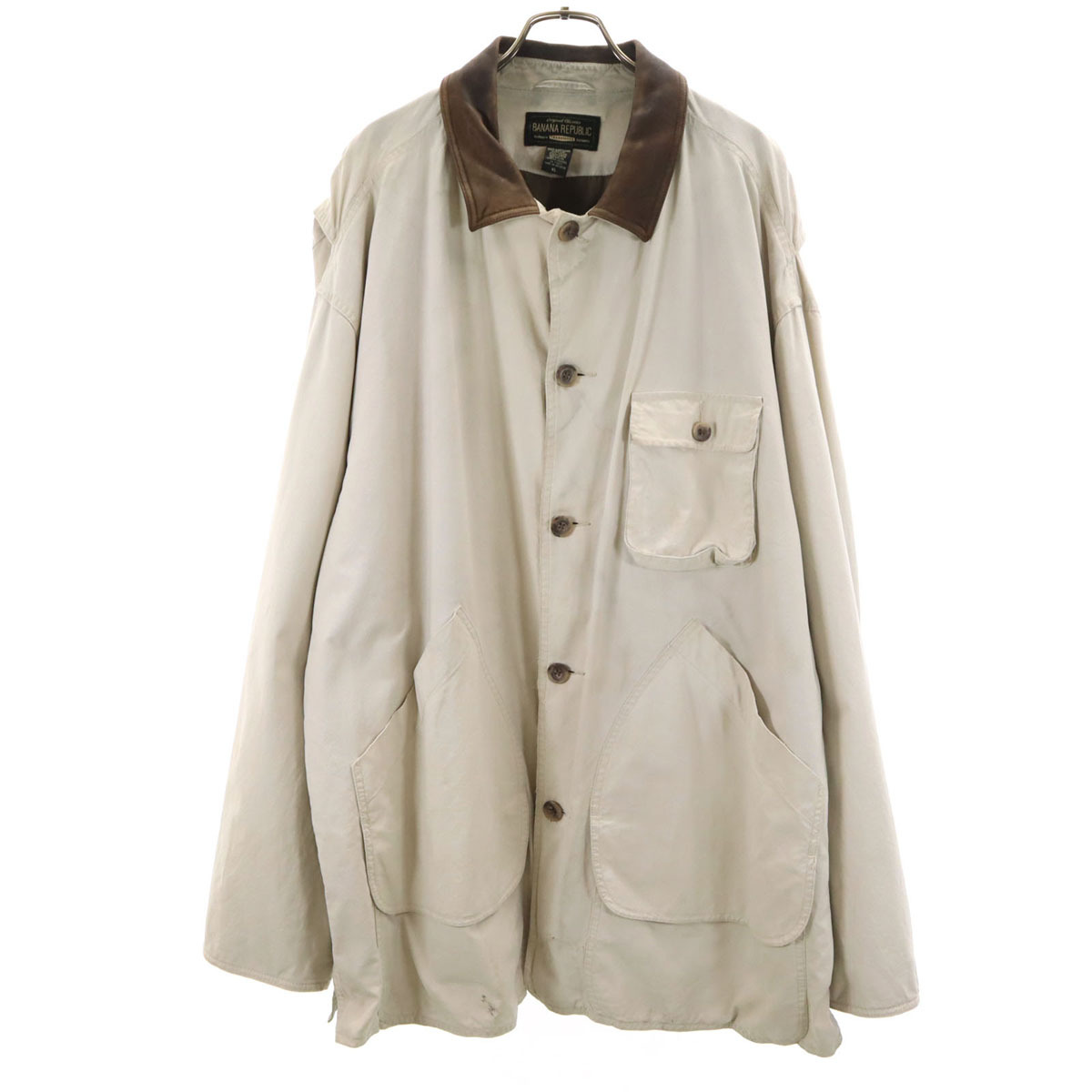 Banana Republic バナナリパブリック 90s 00s オールド ステンカラーコート XL グレージュ メンズ拍卖