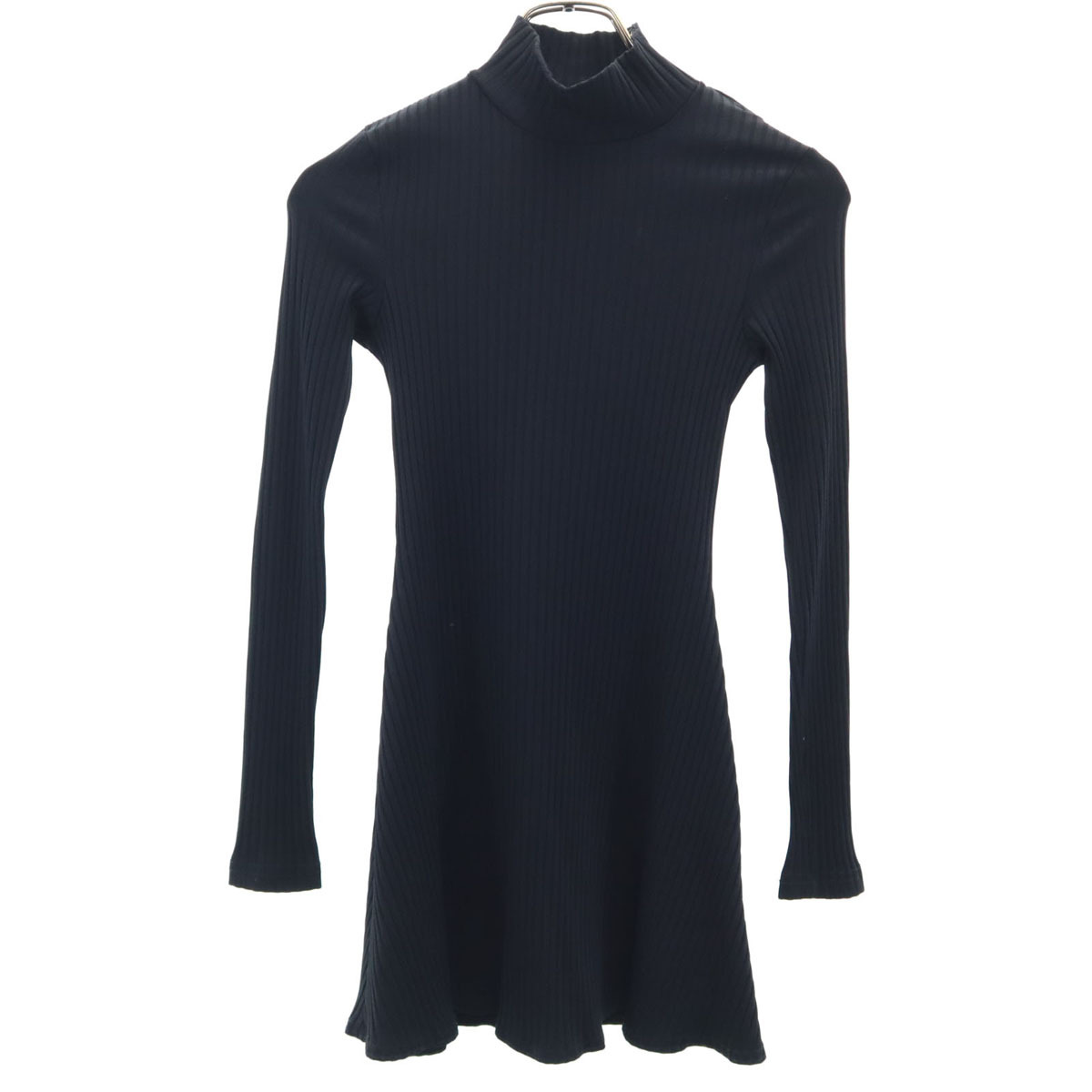 BENNYS GIRLS 80s 90s USA製 オールド 長袖 リブ チュニック S 黒 ストレッチ レディース拍卖