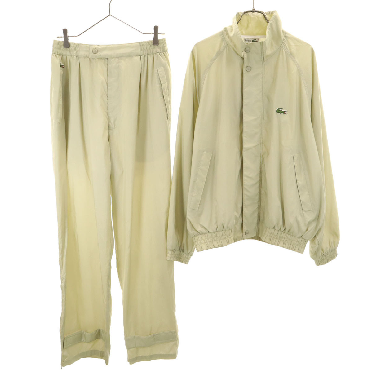 CHEMISE LACOSTE シュミーズラコステ ウインドブレーカー 上下セットアップ 4 ベージュ 裏メッシュ 収納袋付き メンズ拍卖