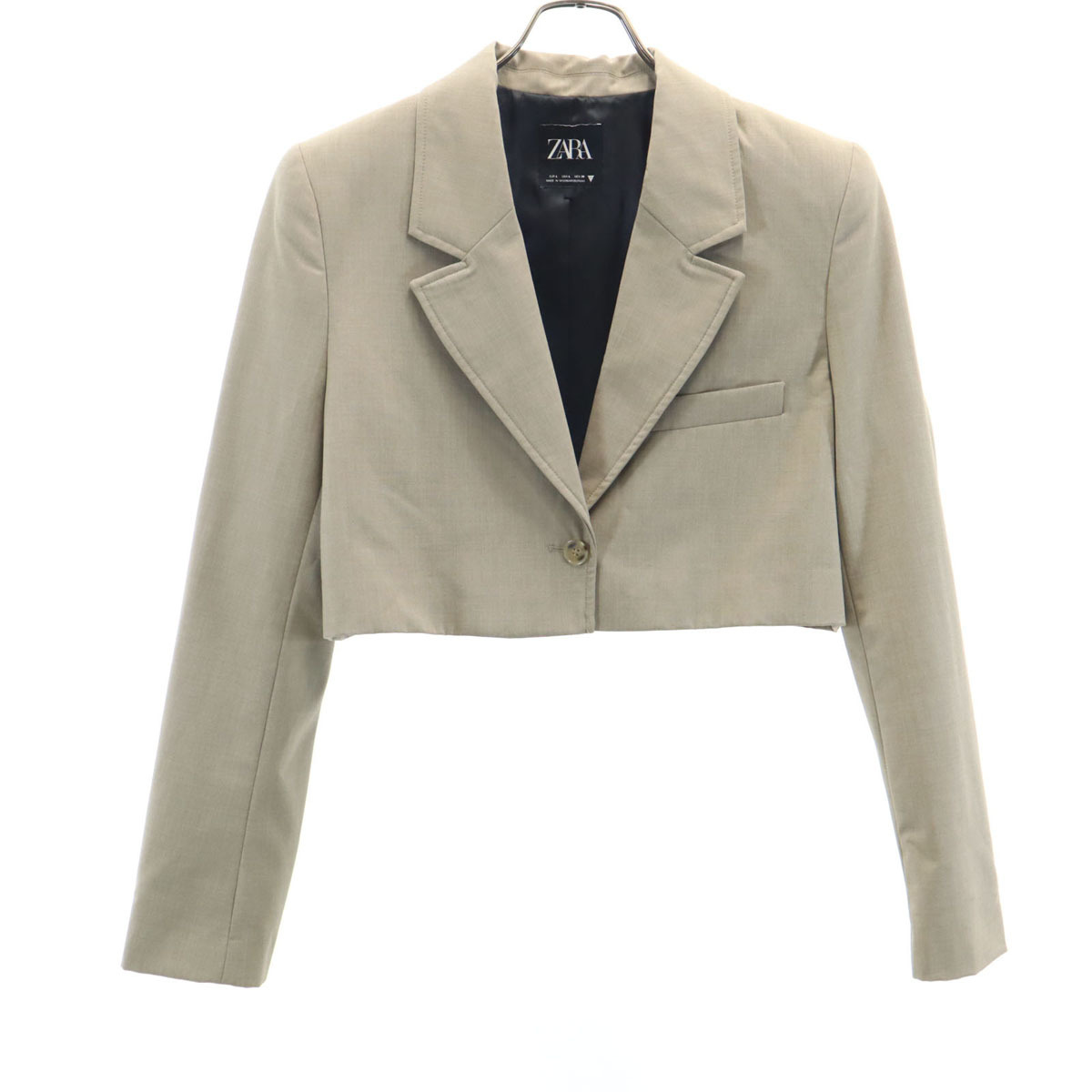 ZARA ザラ ショート丈 テーラードジャケット L ベージュ レディース拍卖
