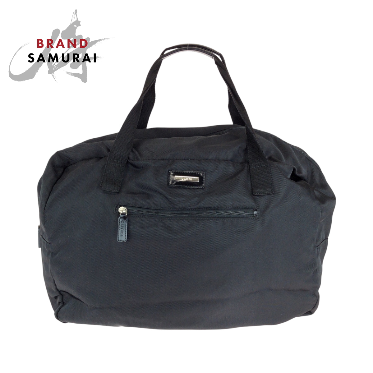 美品 GUCCI グッチ 男女兼用 ブラック 黒 シルバー金具 ナイロン 012 0389 ボストンバッグ ハンドバッグ レディース 501147拍卖