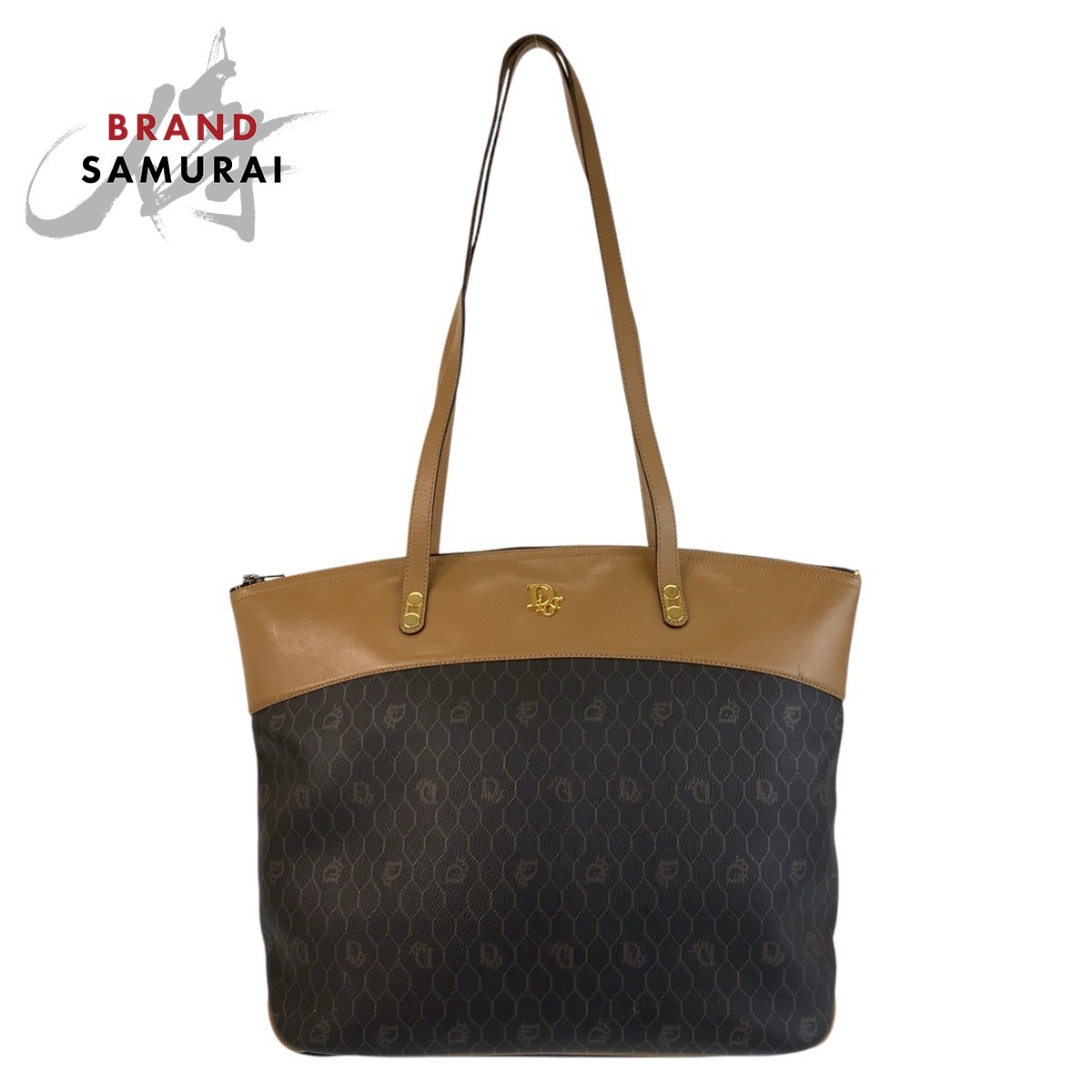 Christian Dior クリスチャンディオール ヴィンテージ ハニカム ブラウン キャメル トートバッグ ショルダーバッグ レディース 501605拍卖