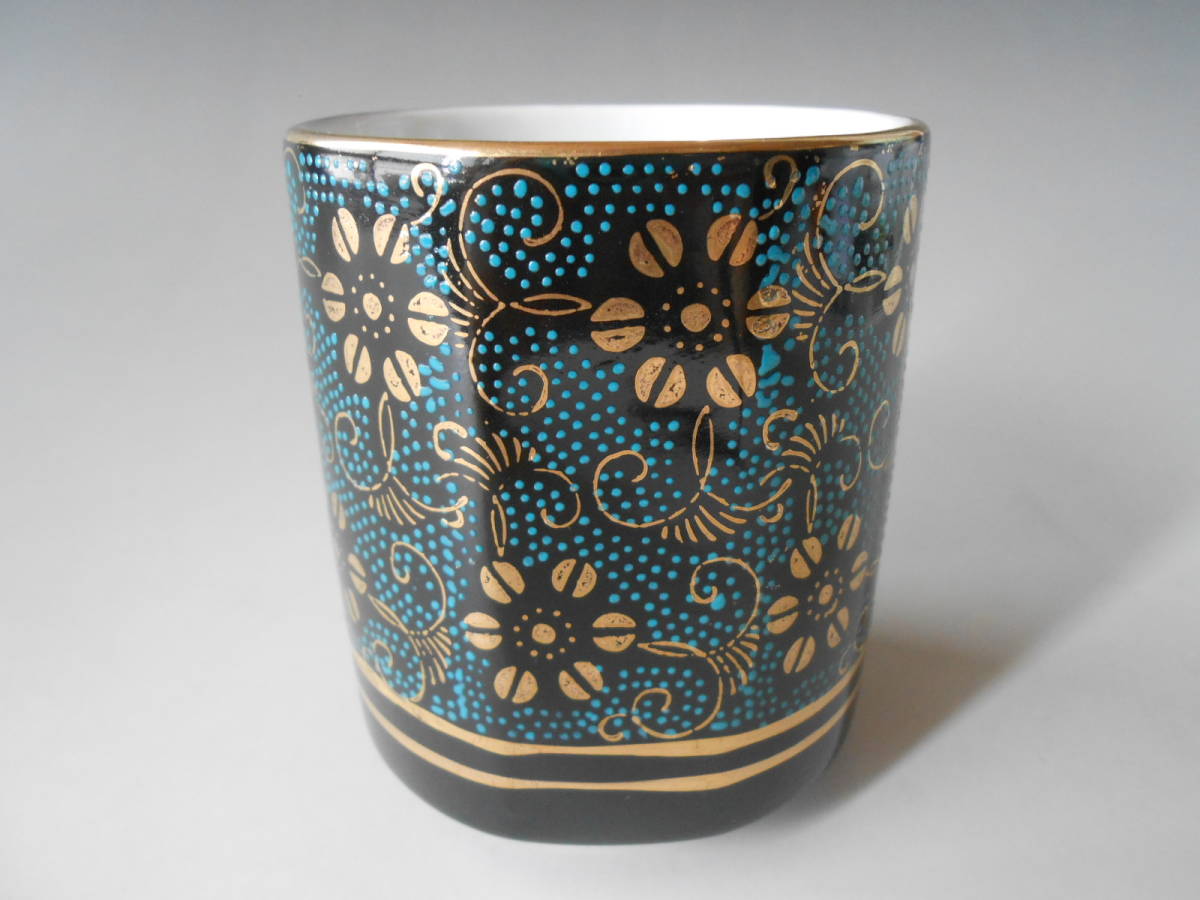 九谷焼! 陶寿 ☆青粒鉄仙・湯呑☆ AP5-654 新品 煎茶 汲出 茶器 日本茶 ほうじ茶 ギフト拍卖