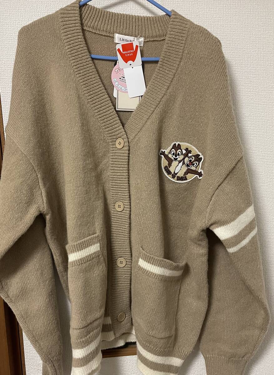 送料込☆ディズニー チップとデール ニットカーディガン Mサイズ拍卖