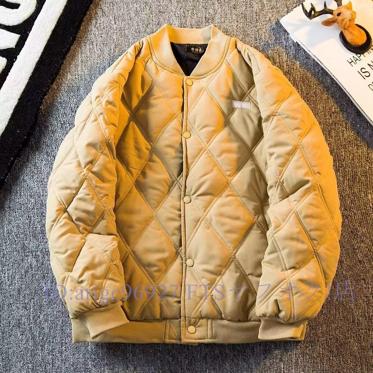 ★新品キルティングコート メンズ 中綿ジャケット アウター ブルゾン キルティングジャケット 防寒 カジュアル 秋 冬 春 カーキM~2XL拍卖