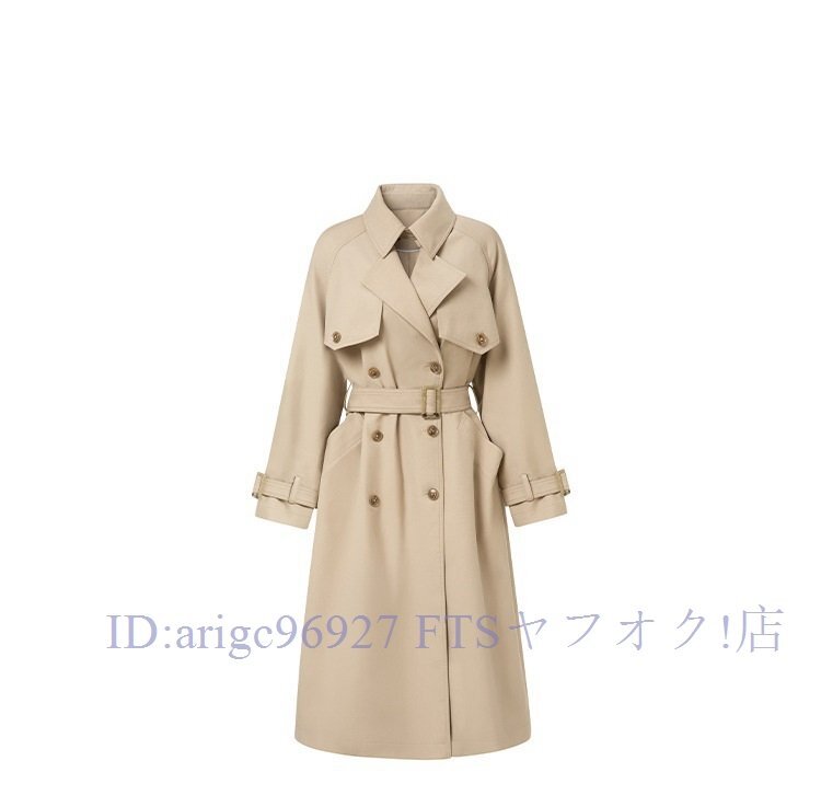 B3167☆新品トレンチコート レディース 春 秋 スプリングコート 長袖 ロングコート トレンチ アウター コート ロング丈 裏地付きお色選択可拍卖